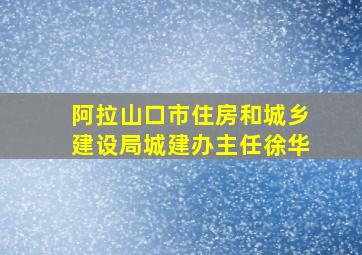 阿拉山口市住房和城乡建设局城建办主任徐华