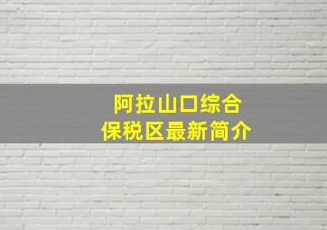 阿拉山口综合保税区最新简介