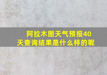 阿拉木图天气预报40天查询结果是什么样的呢