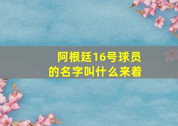 阿根廷16号球员的名字叫什么来着