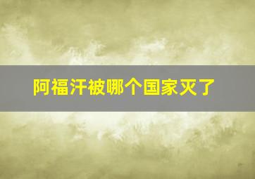 阿福汗被哪个国家灭了