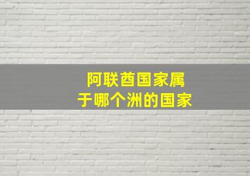 阿联酋国家属于哪个洲的国家