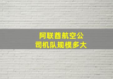 阿联酋航空公司机队规模多大