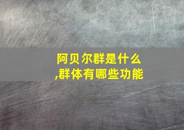 阿贝尔群是什么,群体有哪些功能