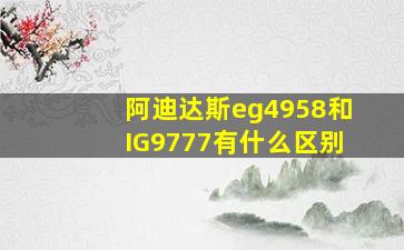 阿迪达斯eg4958和IG9777有什么区别