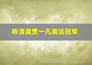 陈清晨贾一凡奥运冠军