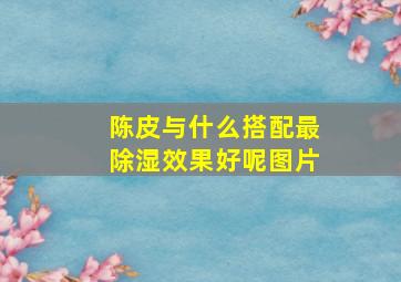 陈皮与什么搭配最除湿效果好呢图片