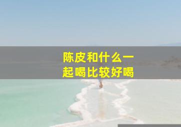 陈皮和什么一起喝比较好喝