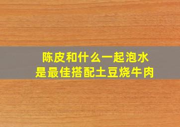 陈皮和什么一起泡水是最佳搭配土豆烧牛肉