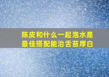 陈皮和什么一起泡水是最佳搭配能治舌苔厚白