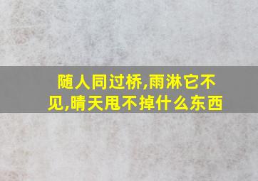 随人同过桥,雨淋它不见,晴天甩不掉什么东西