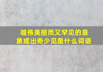 雄伟美丽而又罕见的景象或出奇少见是什么词语