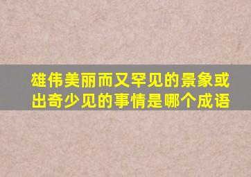 雄伟美丽而又罕见的景象或出奇少见的事情是哪个成语