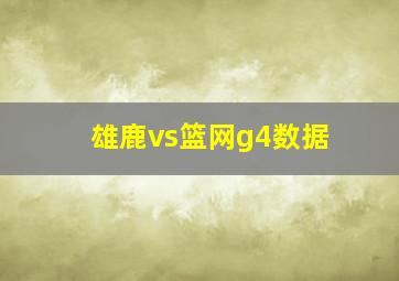 雄鹿vs篮网g4数据