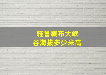 雅鲁藏布大峡谷海拔多少米高