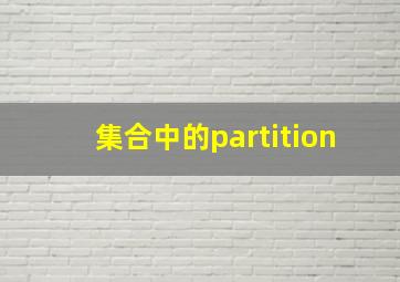 集合中的partition