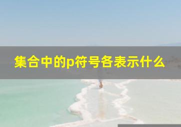 集合中的p符号各表示什么