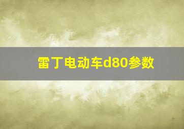 雷丁电动车d80参数