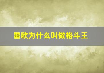 雷欧为什么叫做格斗王