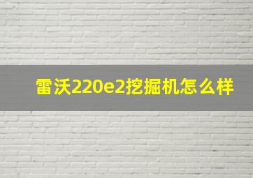 雷沃220e2挖掘机怎么样