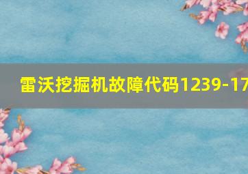 雷沃挖掘机故障代码1239-17