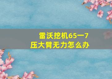 雷沃挖机65一7压大臂无力怎么办