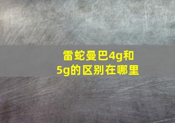 雷蛇曼巴4g和5g的区别在哪里