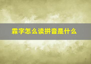 霖字怎么读拼音是什么