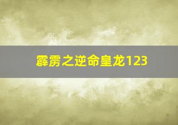 霹雳之逆命皇龙123