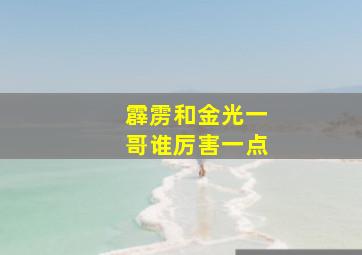 霹雳和金光一哥谁厉害一点