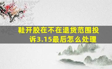 鞋开胶在不在退货范围投诉3.15最后怎么处理