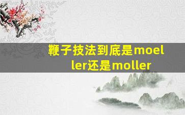 鞭子技法到底是moeller还是moller