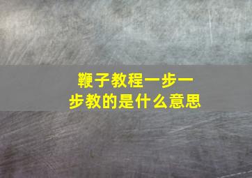 鞭子教程一步一步教的是什么意思