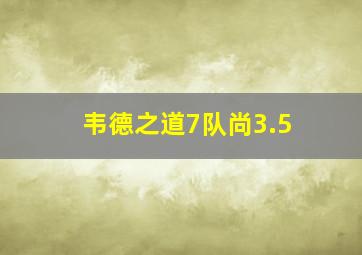 韦德之道7队尚3.5