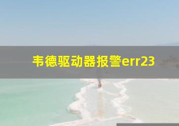 韦德驱动器报警err23