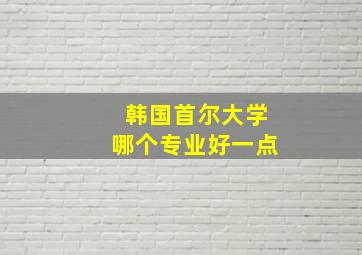 韩国首尔大学哪个专业好一点