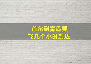 首尔到青岛要飞几个小时到达