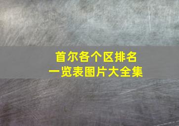 首尔各个区排名一览表图片大全集