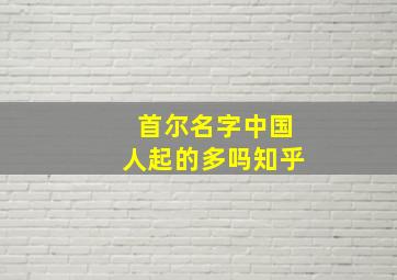 首尔名字中国人起的多吗知乎