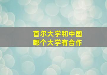 首尔大学和中国哪个大学有合作