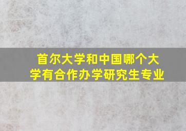 首尔大学和中国哪个大学有合作办学研究生专业