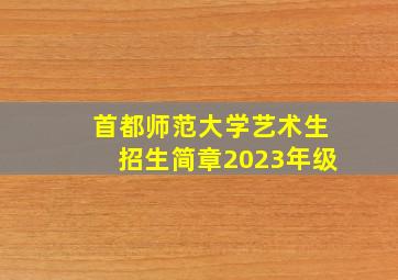 首都师范大学艺术生招生简章2023年级