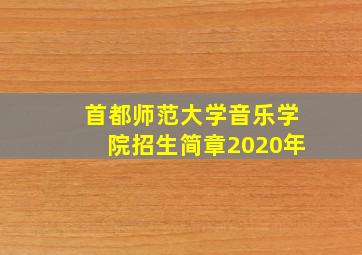 首都师范大学音乐学院招生简章2020年