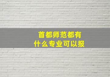 首都师范都有什么专业可以报