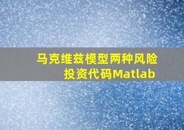 马克维兹模型两种风险投资代码Matlab