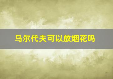 马尔代夫可以放烟花吗