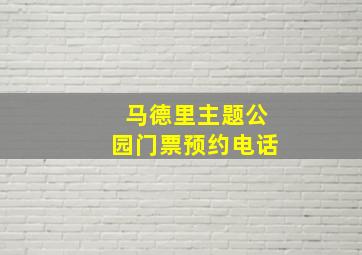 马德里主题公园门票预约电话