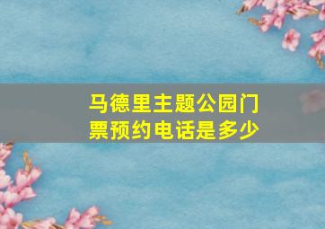 马德里主题公园门票预约电话是多少