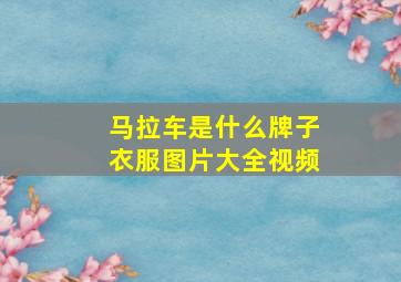 马拉车是什么牌子衣服图片大全视频