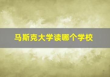 马斯克大学读哪个学校